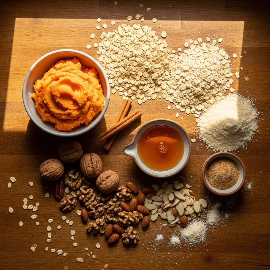 ingredients for cinnamon sweet potato breakfast cookies