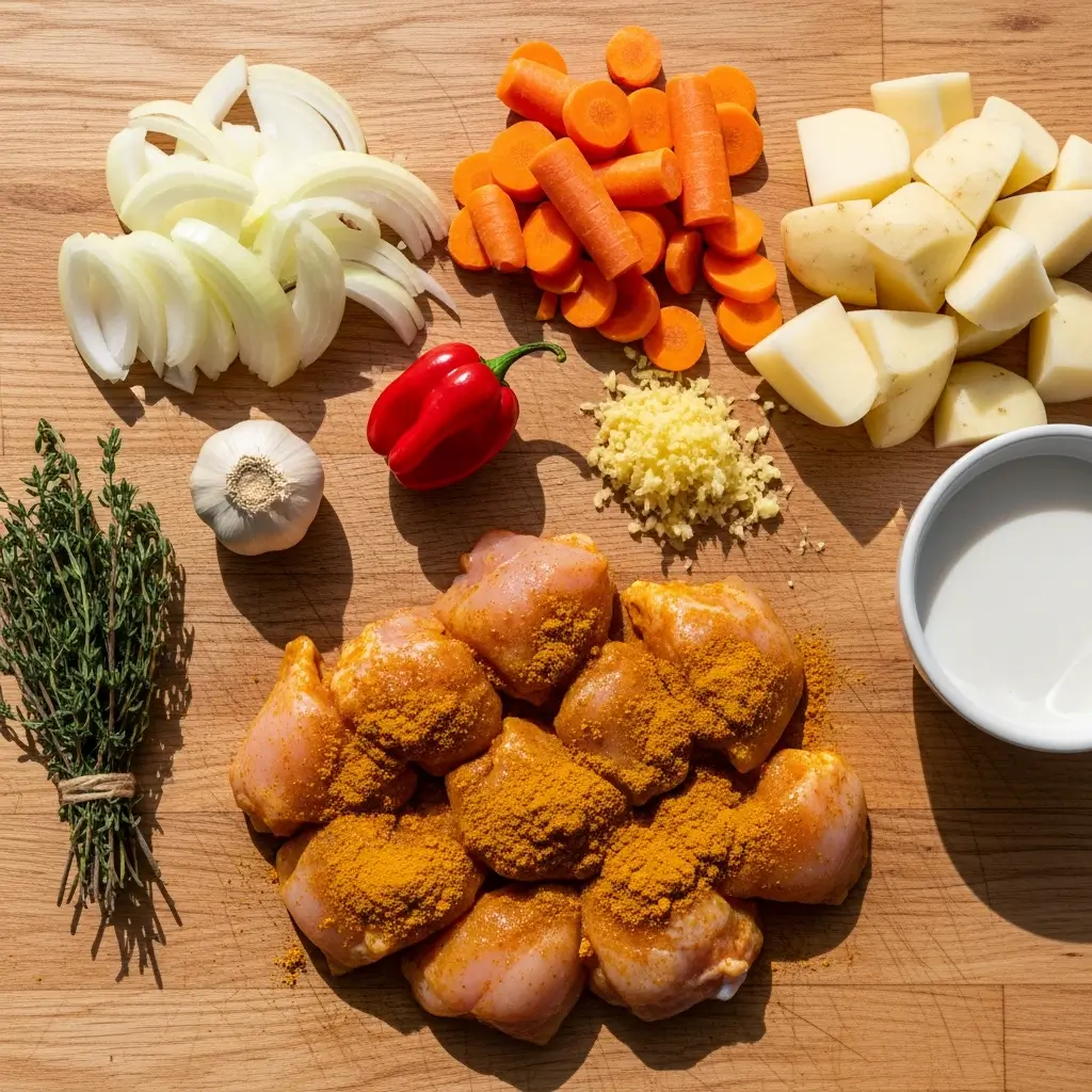 Ingredients for Authentic Jamaican Curry Chicken recip