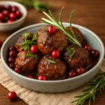 Best Christmas Cranberry Meatballs holiday platter