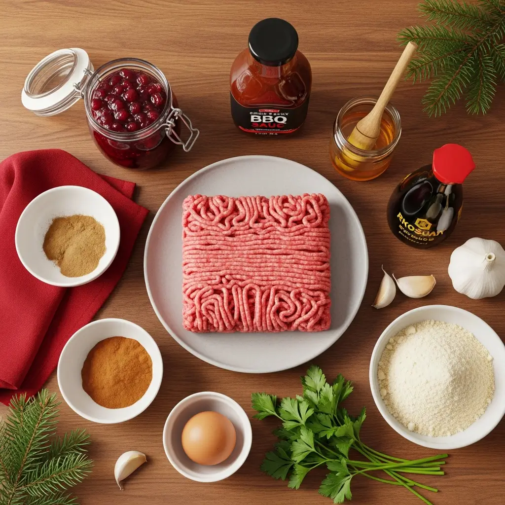 Ingredients for Best Christmas Cranberry Meatballs