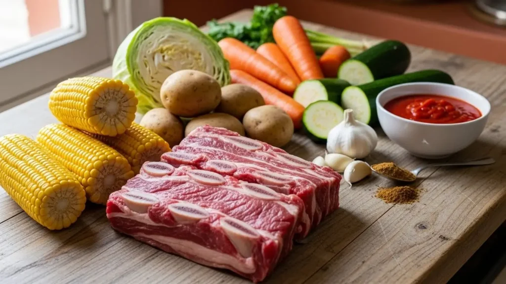 Ingredients for Old Fashioned Caldo de Res