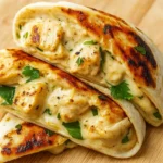 Cheesy Garlic Chicken Wraps served with garlic butter