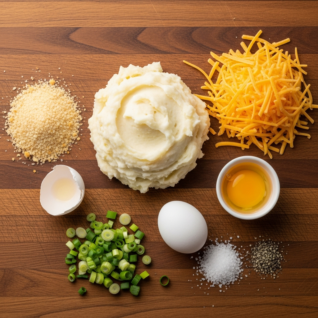 Ingredients for Cheesy Mashed Potato Puff Bites recipe