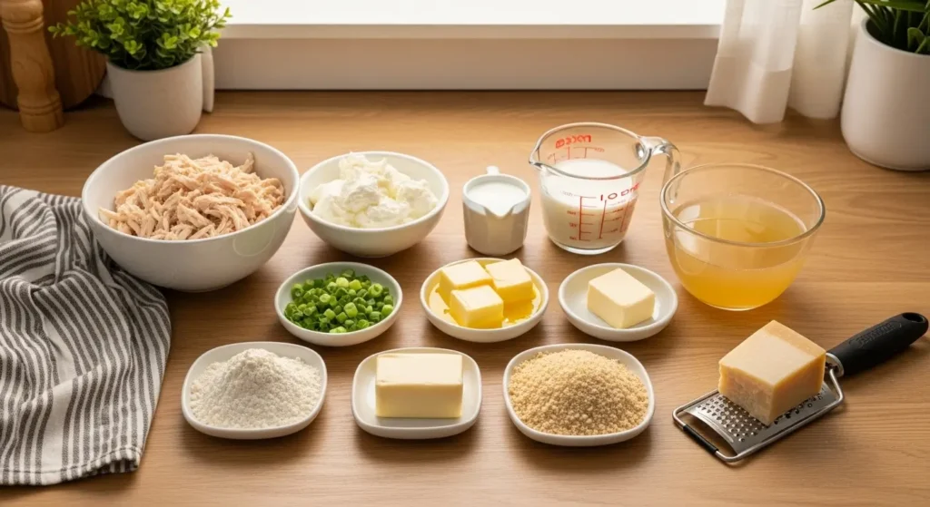 Ingredients for Chicken Pillows with Creamy Parmesan Sau