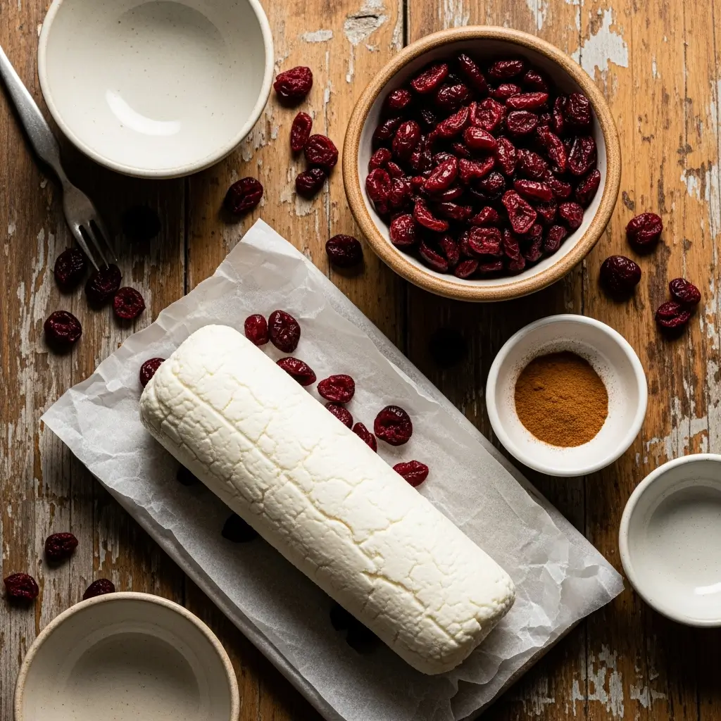 Cranberry Goat Cheese Log ingredients