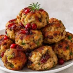 Cranberry Turkey Stuffing Balls holiday appetizer