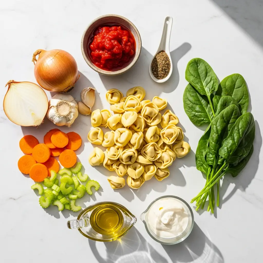 Ingredients for Creamy Tortellini Soup