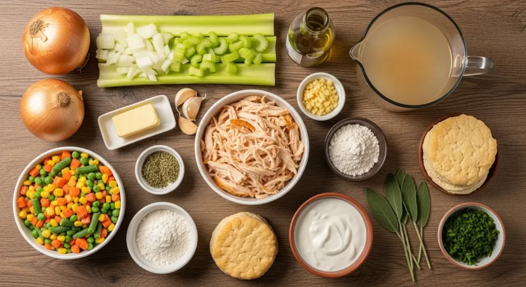 Easy Chicken Pot Pie Soup ingredients