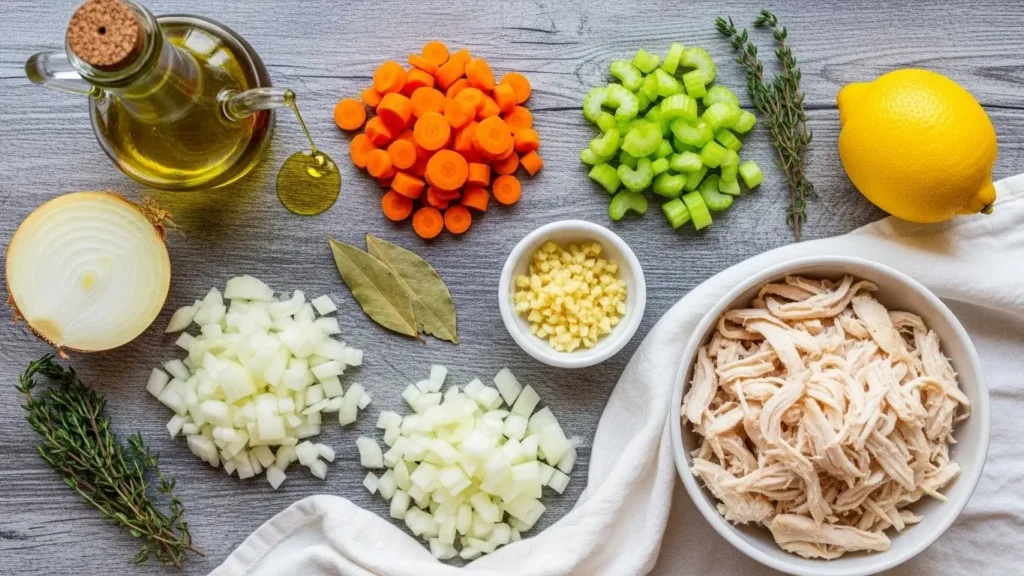 Ingredients for Easy Healing Chicken Soup