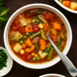 Easy Vegetable Soup served in a bowl