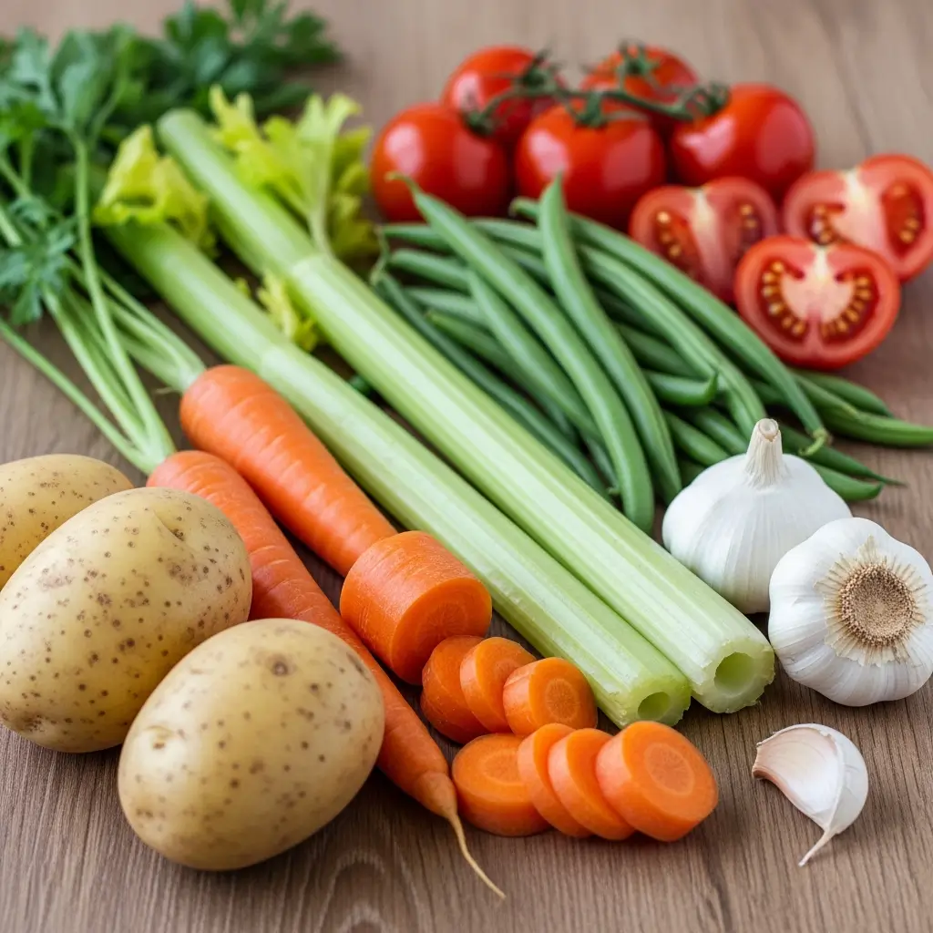 Ingredients for Easy Vegetable Soup