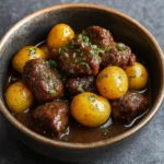 Garlic Butter Beef Bites with Potatoes in Garlic Butter Sauce