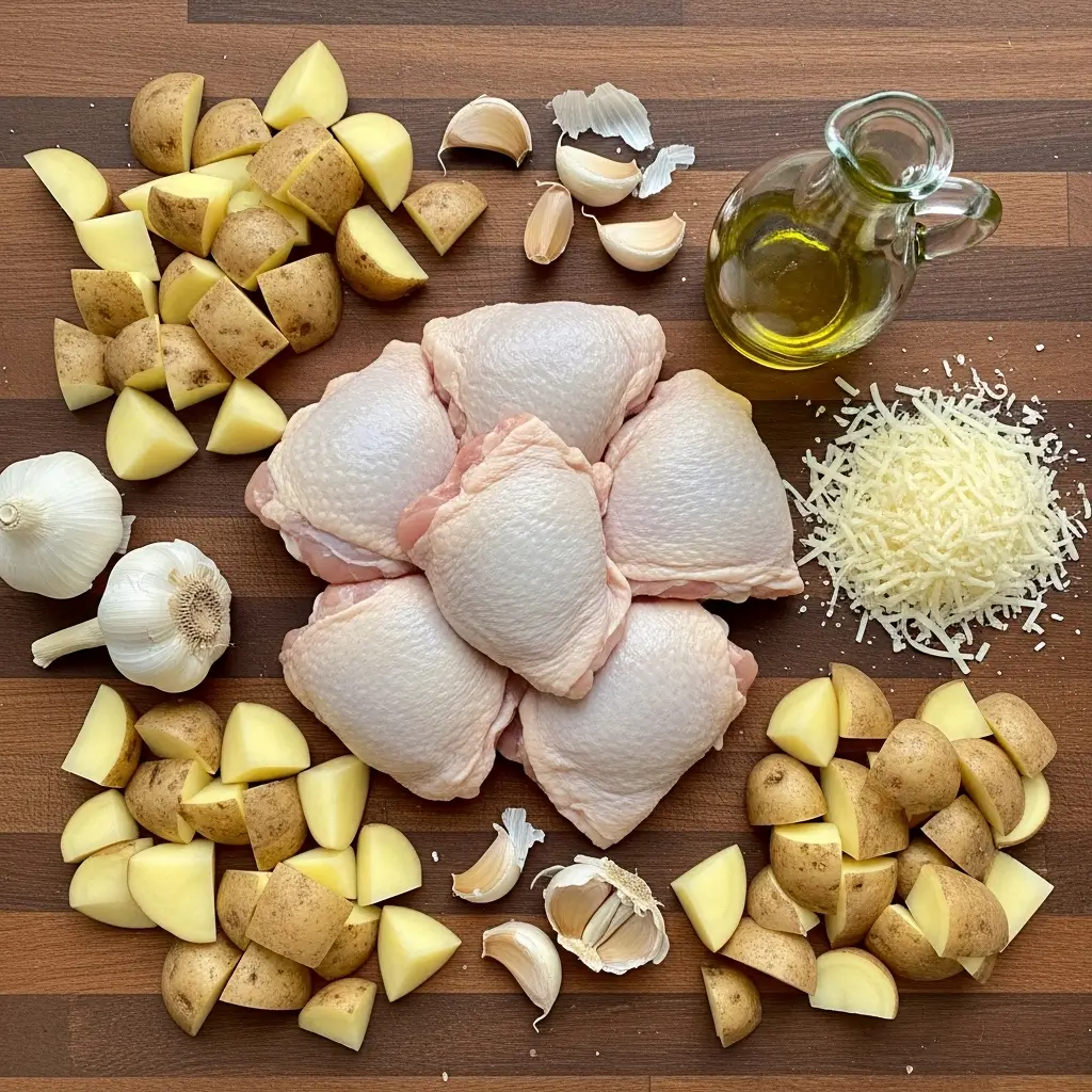 Ingredients for Garlic Parm Crockpot Chicken & Potatoes