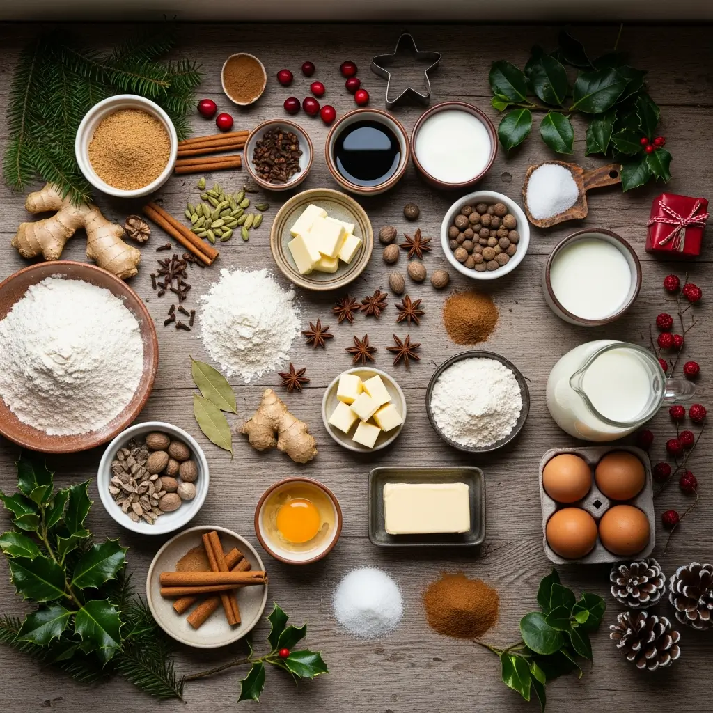 Ingredients for Gingerbread Cinnamon Roll Pancakes