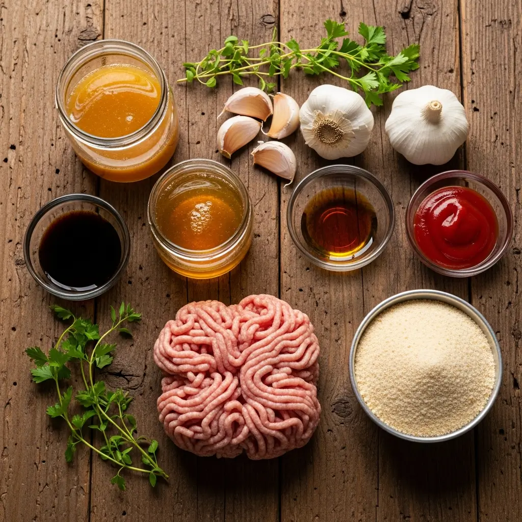 Ingredients for Honey Garlic Turkey Meatballs