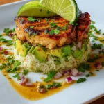 Honey Lime Chicken & Avocado Rice Stack