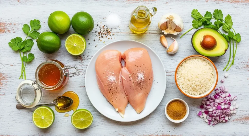 Honey Lime Chicken & Avocado Rice Stack Ingredients