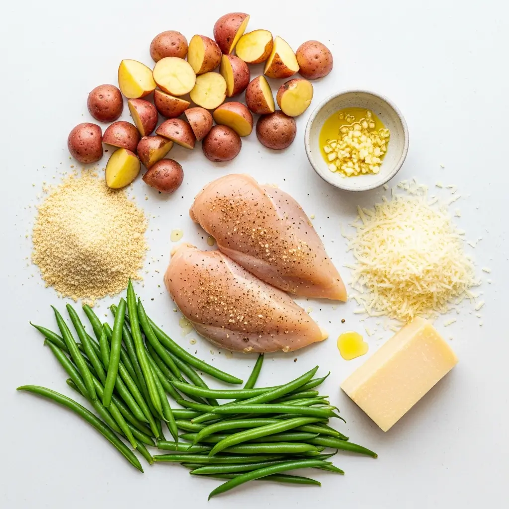 Ingredients for Parmesan Crusted Chicken Sheet Pan Dinner