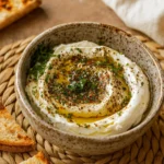 Labneh with Zaatar and Honey Dip recipe with pita