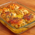 Melt In Your Mouth Chicken plated with golden Parmesan crust