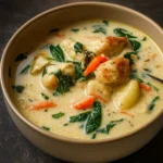 Olive Garden Chicken Gnocchi Soup in a bowl
