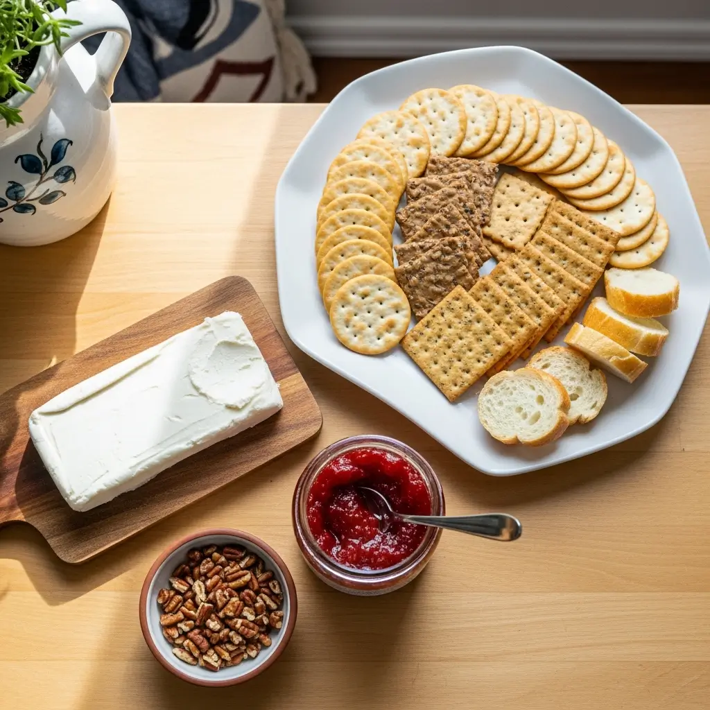 Ingredients for Pepper Jelly and Cream Cheese Bites