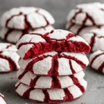 Red Velvet Crinkle Cookie on festive holiday table