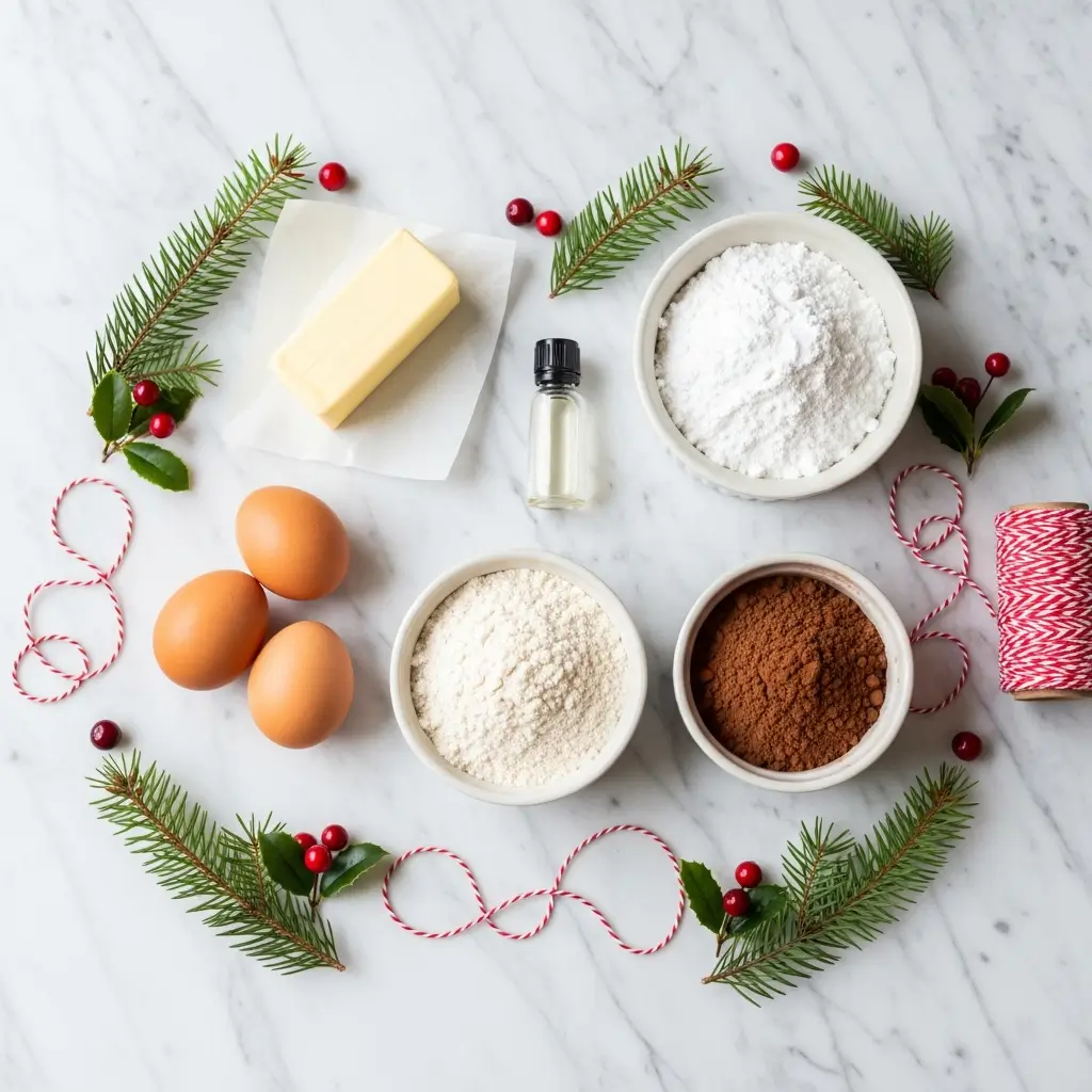 Ingredients for Red Velvet Crinkle Cookie