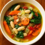 Tuscan White Bean Soup with cannellini beans and spinach