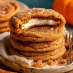 Pumpkin Cheesecake Cookies with creamy cheesecake filling