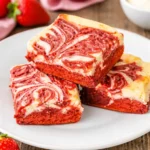 Red Velvet Cheesecake Brownies dessert squares