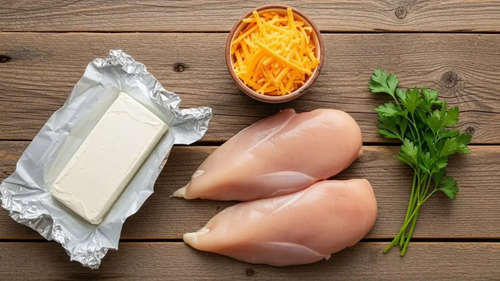 Crock Pot Marry Me Chicken ingredients on counter