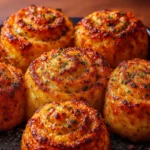 Garlic Parmesan New York Pizza Rolls freshly baked