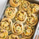 Breakfast Rolls with eggs, sausage, and cheese