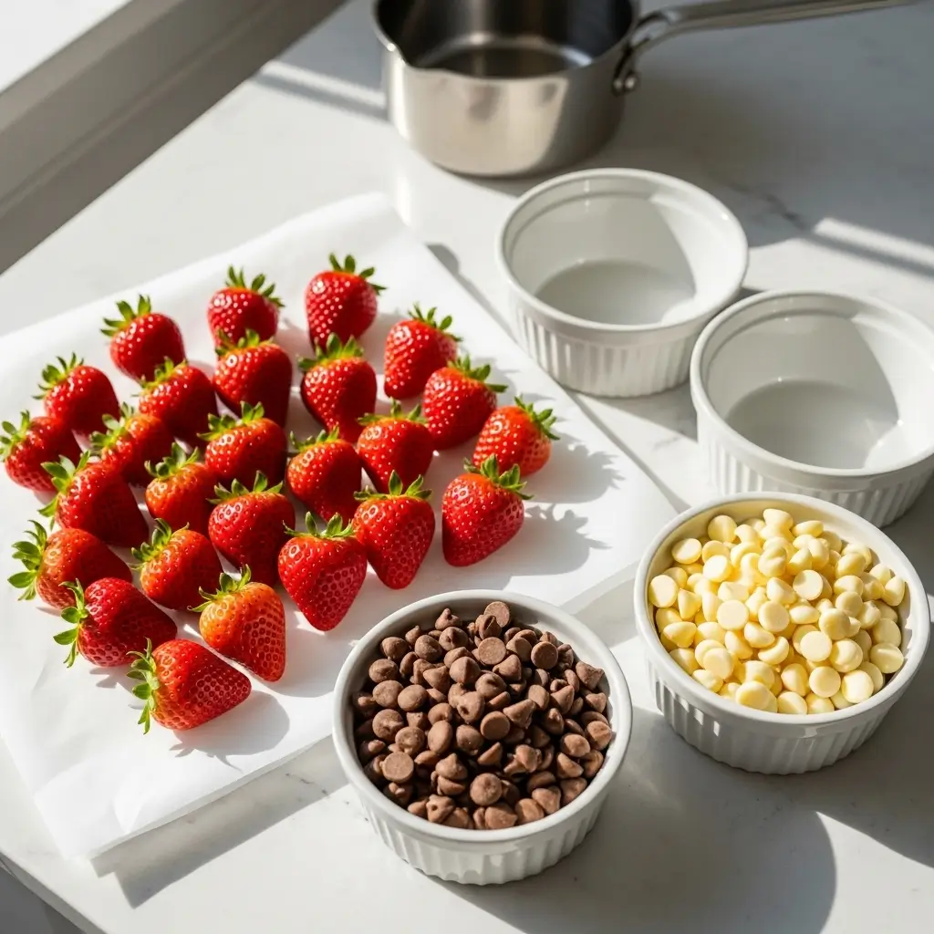Ingredients for Chocolate Covered Strawberries recipe