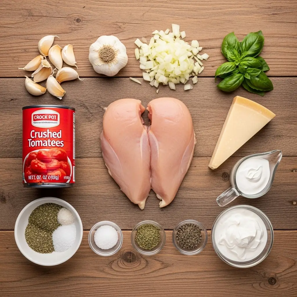 Crock Pot Creamy Chicken Parmesan Soup Ingredients