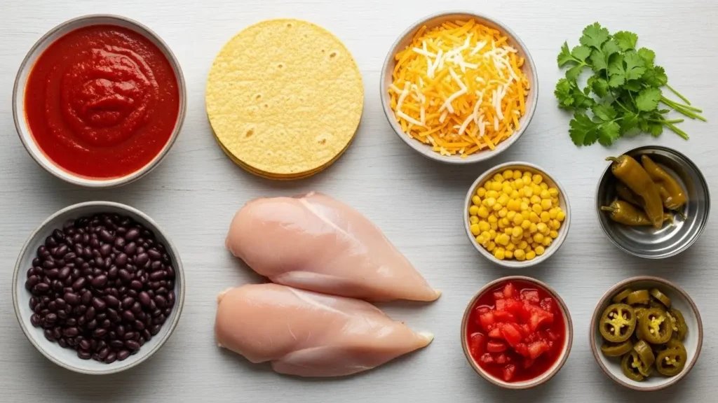 Crockpot Chicken Enchilada Casserole Ingredients