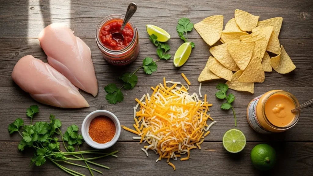 Ingredients for Crockpot Chicken Nachos recipe