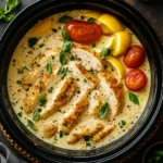 Crockpot Creamy Garlic Parmesan Chicken slow cooker meal