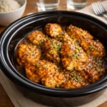 Crockpot Honey Garlic Chicken served over rice
