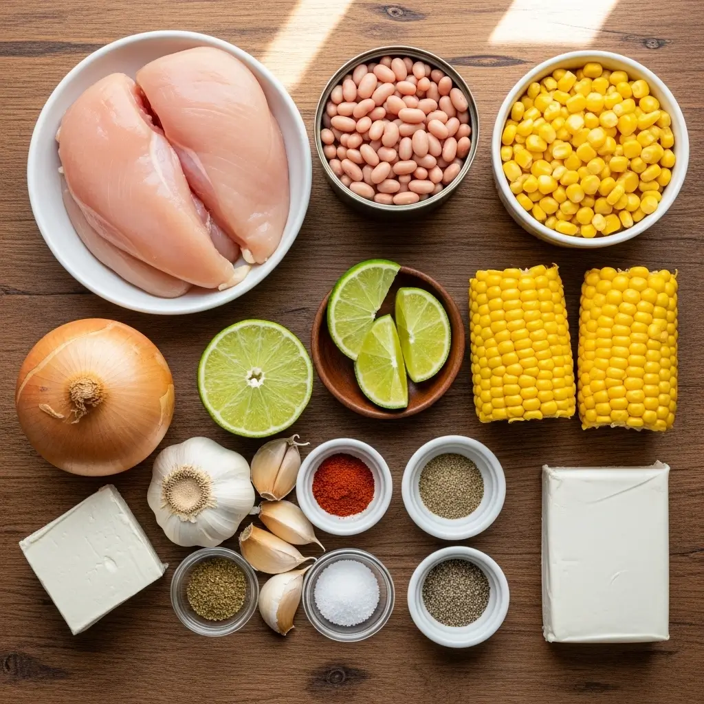 Crockpot White Chicken Chili Today ingredients layout