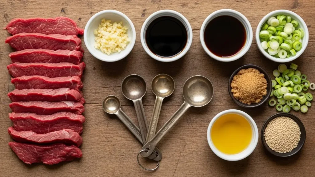 Ingredients for Dump and Go Crockpot Mongolian Beef