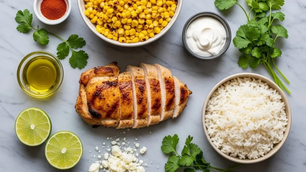 Easy Street Corn Chicken Rice Bowl ingredients