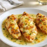 Golden Parmesan Chicken with Velvety Garlic Sauce
