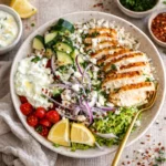 Greek Chicken Bowls fresh Mediterranean meal