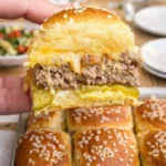 Hawaiian Roll Cheeseburger Sliders on tray