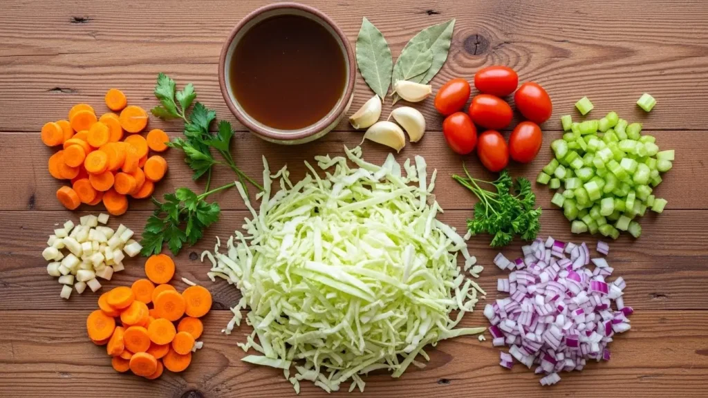 Ingredients for Healthy Zero Point Cabbage Soup