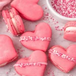 Heart Macarons with vanilla buttercream filling