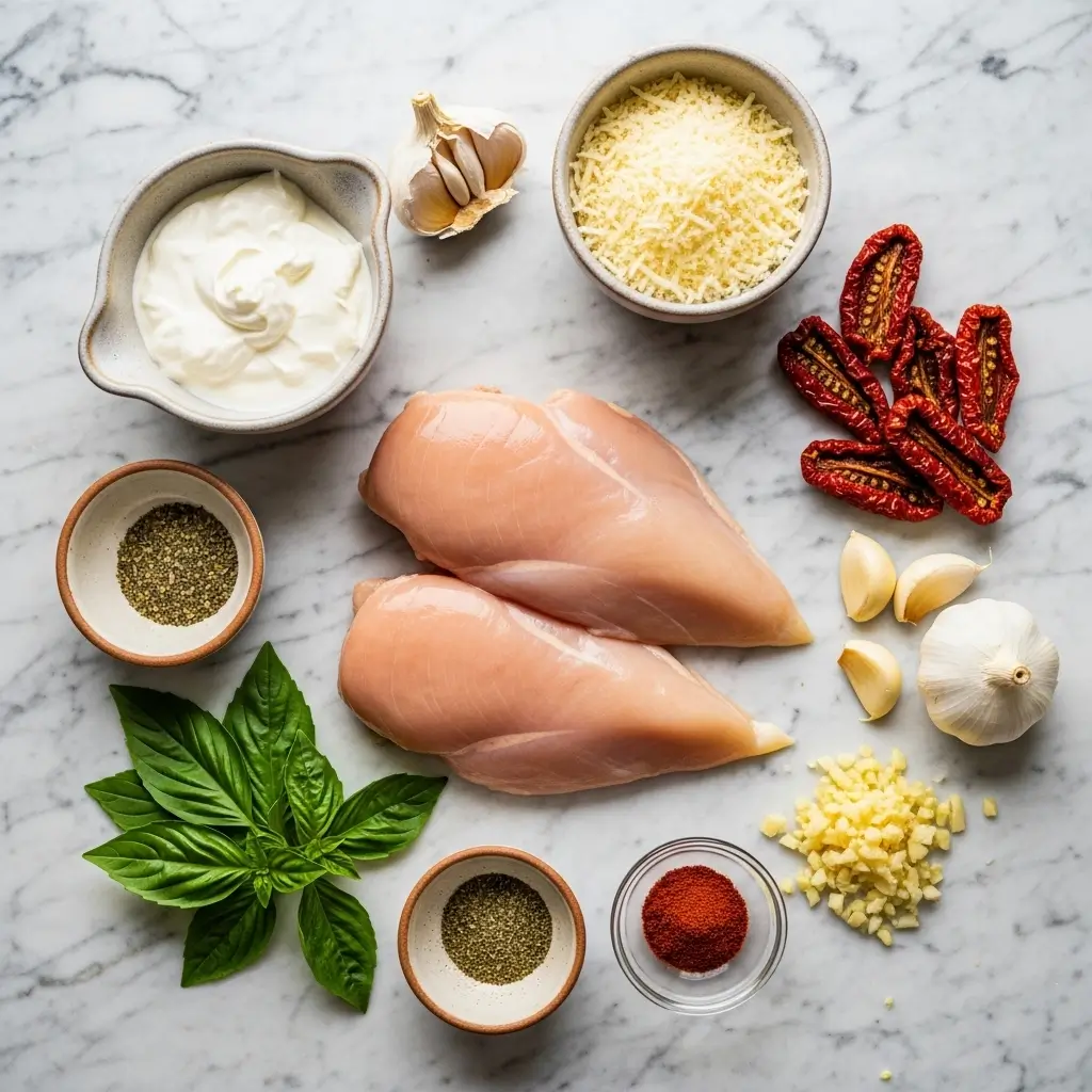 Ingredients for Homemade Crockpot Marry Me Chicken