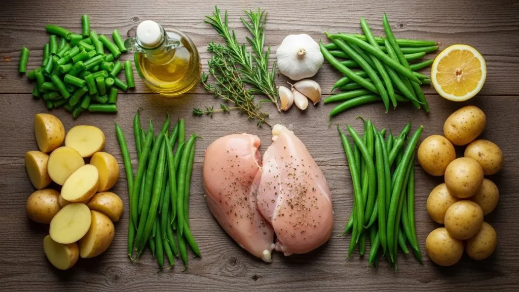 Ingredients for Slow Cooker Chicken and Potatoes with Green Beans